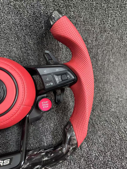 Volkswagen forged carbon fiber aircraft shaped steering wheel assembly