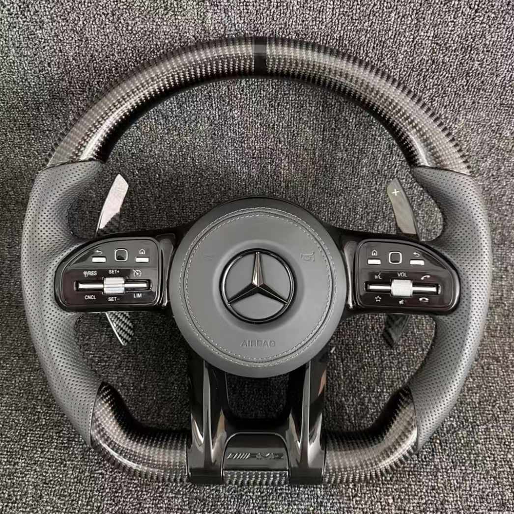Carbon Fiber Steering Wheel for Benzs Slc-class Slc200 Slc260 Slc300 AMG GT With Perforated Leather Steering Wheel