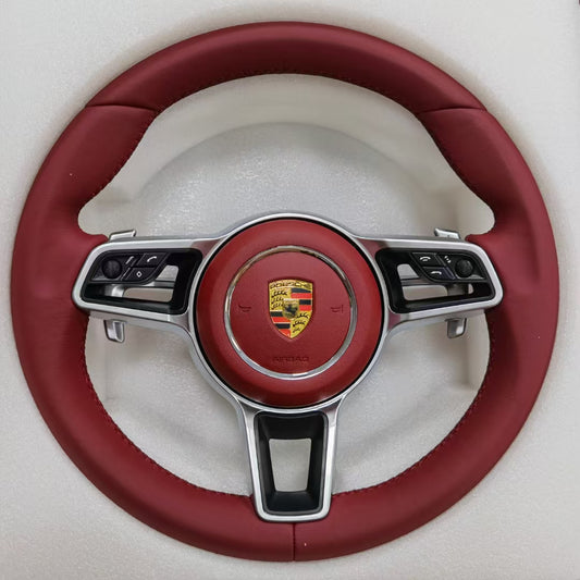 Leather Car Steering Wheel for Porsche Cayenne Boxster Panamera Cayman 911 991 970 997 718