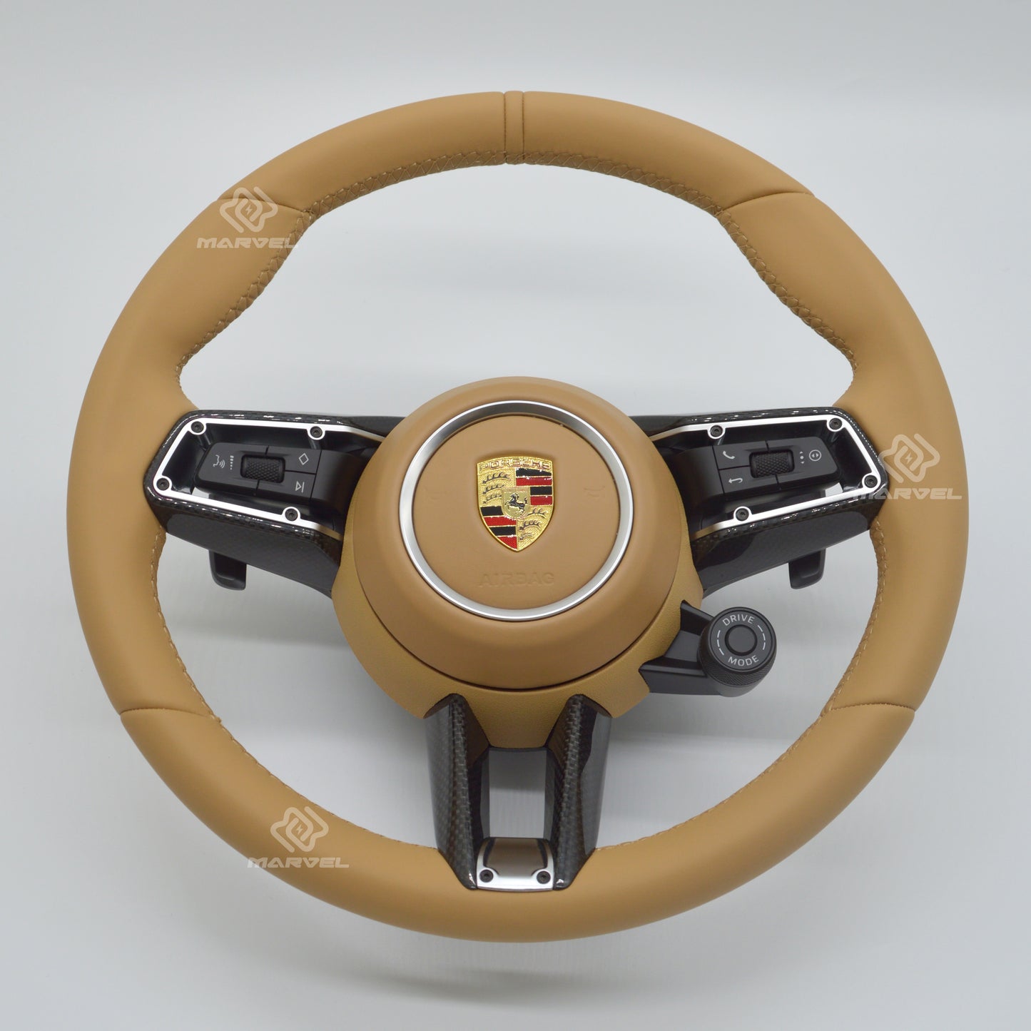 Steering Wheel for Porsche Cayenne/Panamera SUV Leather Custom Racing Design, Fanatec GT Sport & Classic 911 Retrofit