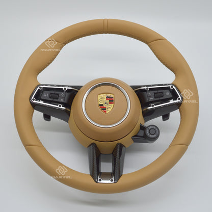 Steering Wheel for Porsche Cayenne/Panamera SUV Leather Custom Racing Design, Fanatec GT Sport & Classic 911 Retrofit