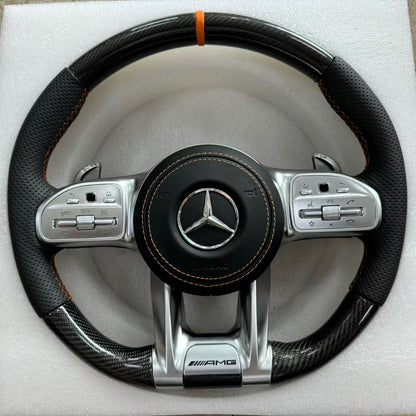 Suitable for Mercedes-Benz AMG Steering Wheel Old Model Upgraded to New Carbon Fiber Steering Wheel GLC GLB CLA GLS Modification