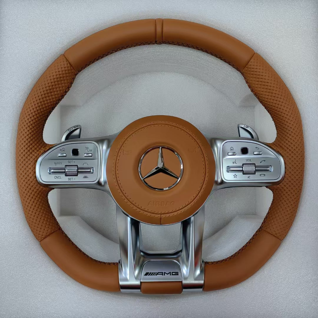 Customized colored Nappa leather steering wheel for Mercedes Benz