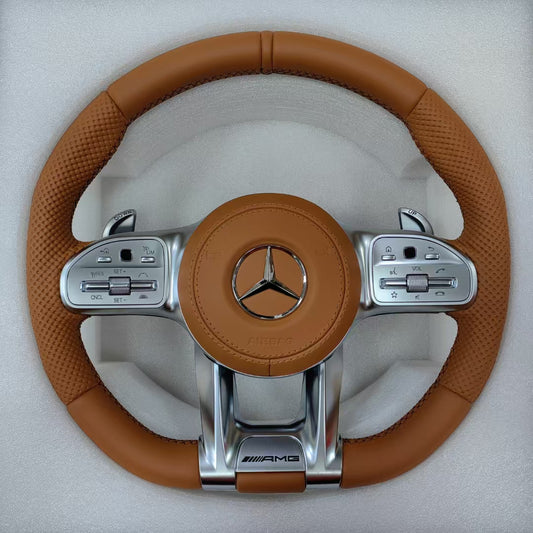 Customized colored Nappa leather steering wheel for Mercedes Benz