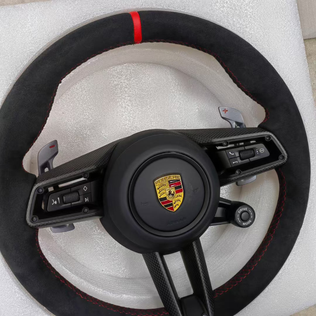 Alcantara High performance steering wheel (with knobs&large paddles) - Porsche Macan/Panamera/Cayenne/718 exclusive