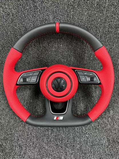 Volkswagen's old model has been upgraded to a new flat bottomed leather steering wheel, which supports customized leather colors