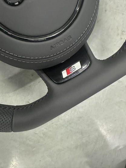 Red and Black Leather M Sport Steering Wheel for Audi B8 B9 C8 A3 A4 A5 A6 A7 A8 Q5 Q7 R8 TTRS C6 C7 S7 S4