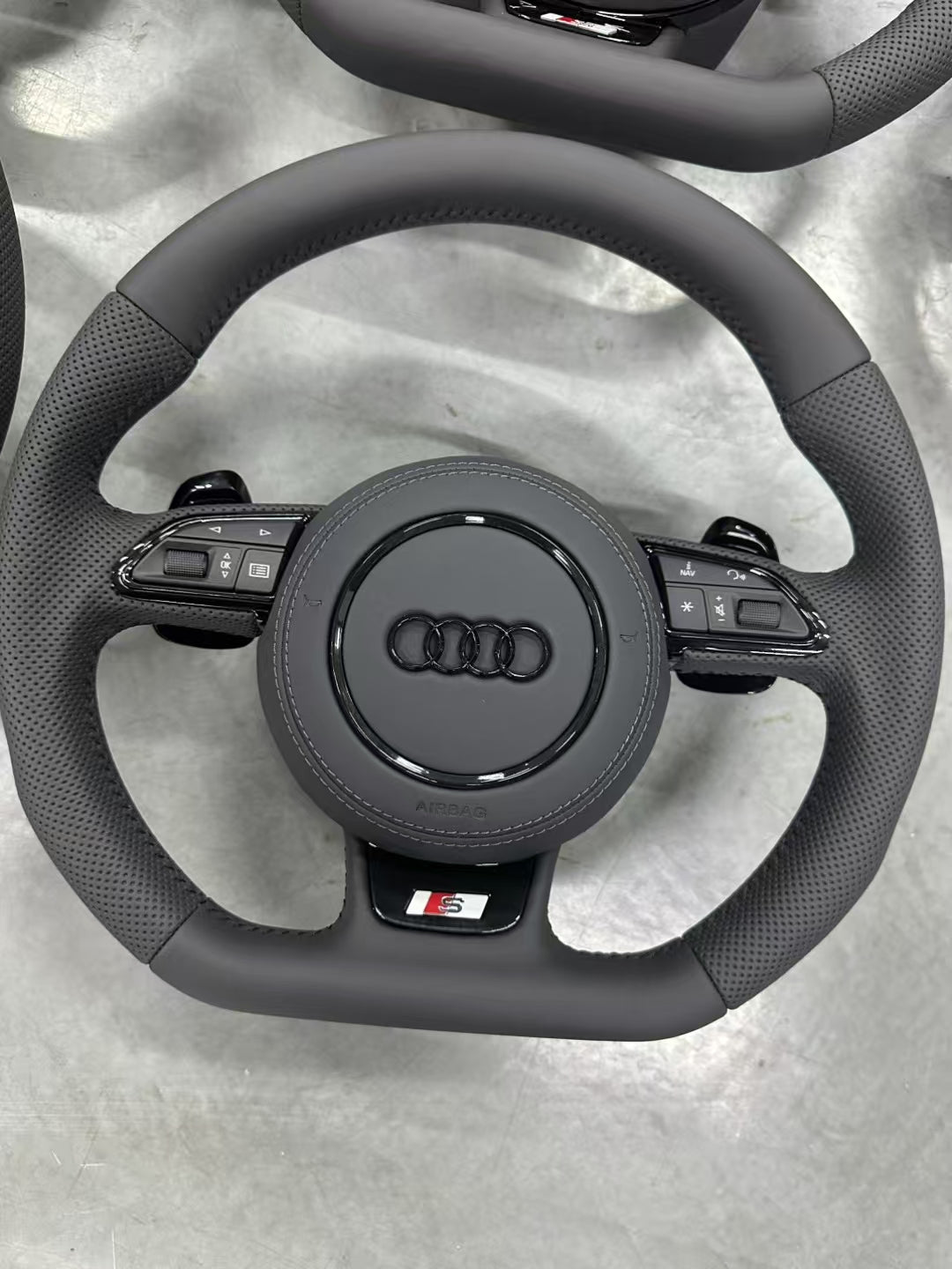 Red and Black Leather M Sport Steering Wheel for Audi B8 B9 C8 A3 A4 A5 A6 A7 A8 Q5 Q7 R8 TTRS C6 C7 S7 S4
