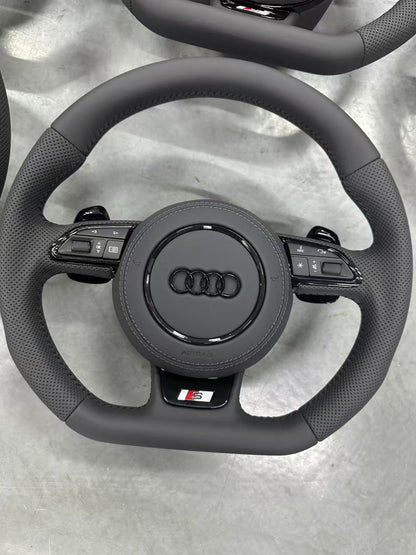 Red and Black Leather M Sport Steering Wheel for Audi B8 B9 C8 A3 A4 A5 A6 A7 A8 Q5 Q7 R8 TTRS C6 C7 S7 S4