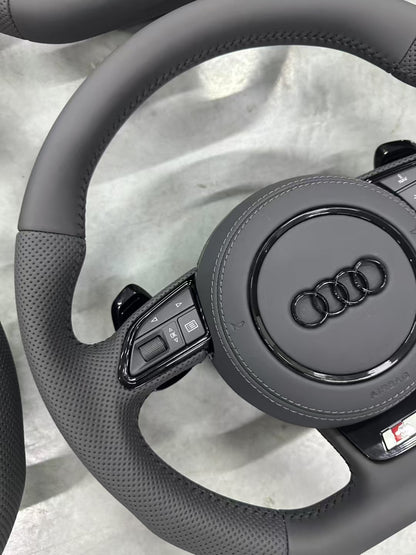 Red and Black Leather M Sport Steering Wheel for Audi B8 B9 C8 A3 A4 A5 A6 A7 A8 Q5 Q7 R8 TTRS C6 C7 S7 S4
