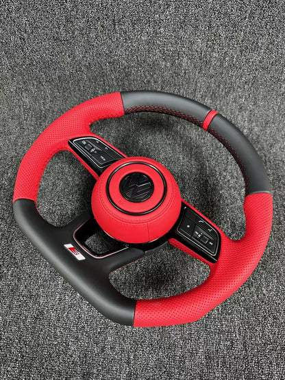 Volkswagen's old model has been upgraded to a new flat bottomed leather steering wheel, which supports customized leather colors