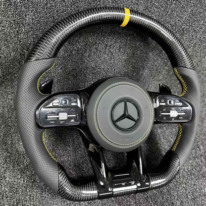 Suitable for Mercedes-Benz AMG Steering Wheel Old Model Upgraded to New Carbon Fiber Steering Wheel GLC GLB CLA GLS Modification