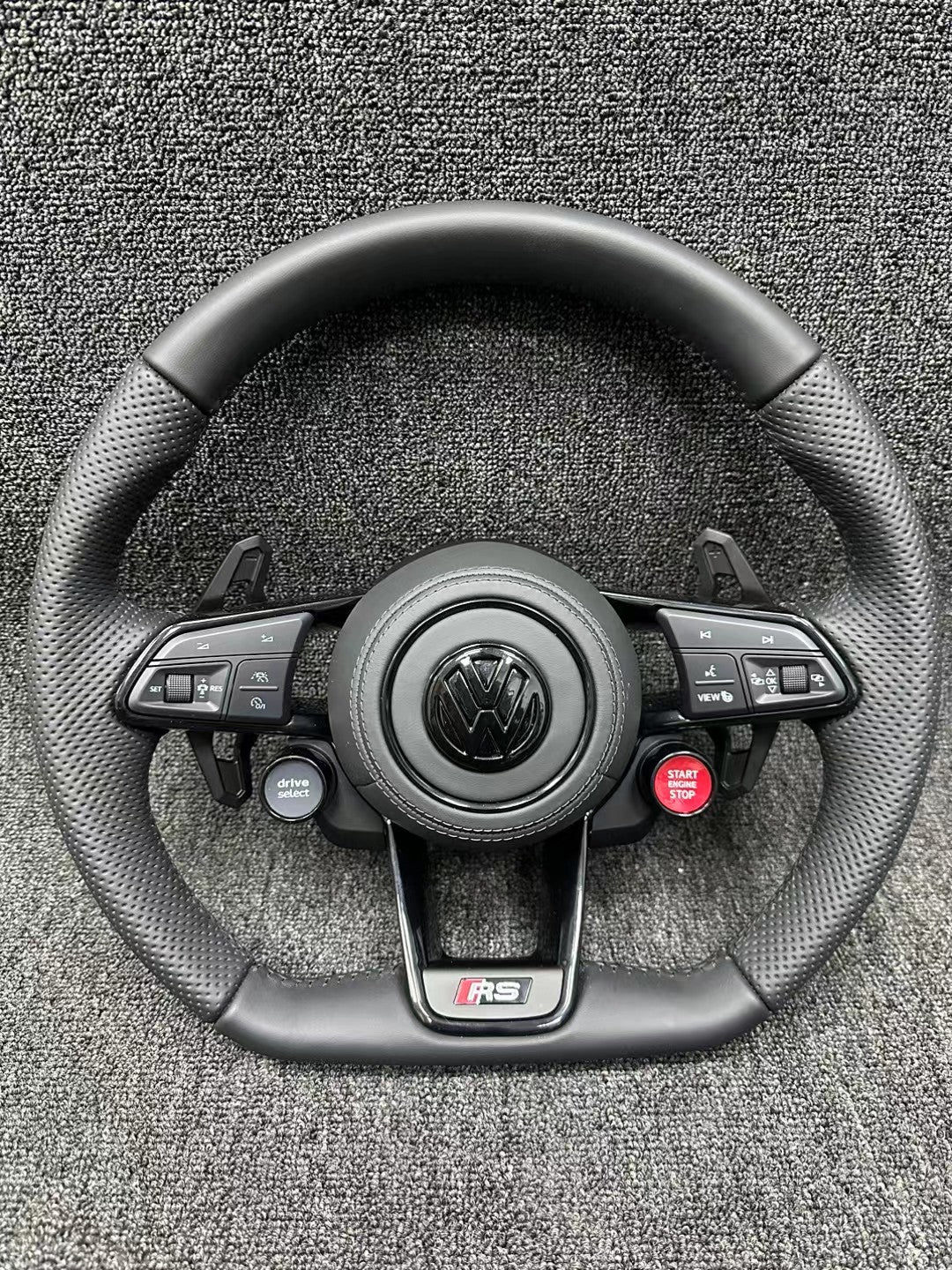 Non destructive installation of Volkswagen R8 steering wheel assembly PQ platform