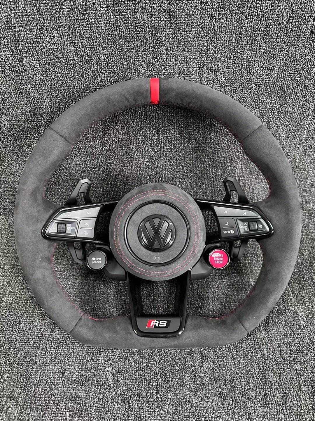 Non destructive installation of Volkswagen R8 steering wheel assembly PQ platform