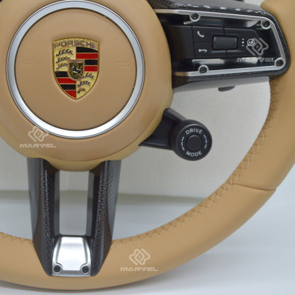 Steering Wheel for Porsche Cayenne/Panamera SUV Leather Custom Racing Design, Fanatec GT Sport & Classic 911 Retrofit