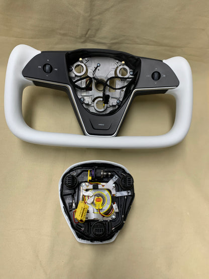 Plug & Play Heated Yoke Steering Wheel for Tesla Model S/X OEM Connectors & Quick Installation