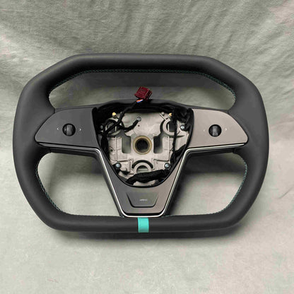 Cybertruck style Nappa leather steering wheel for Tesla model 3/Y/S/X
