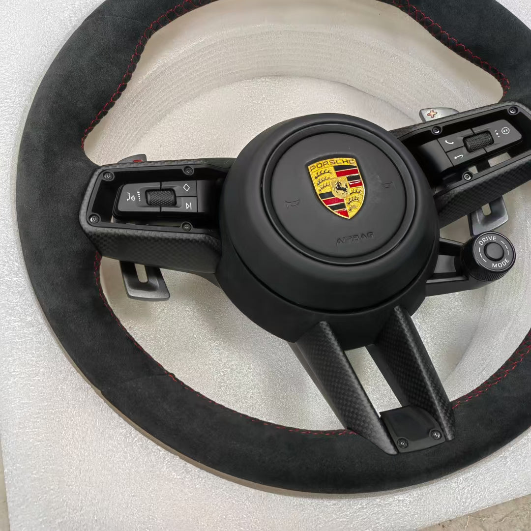 Alcantara High performance steering wheel (with knobs&large paddles) - Porsche Macan/Panamera/Cayenne/718 exclusive