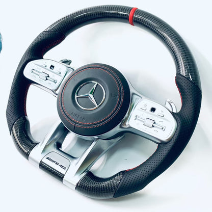 Suitable for Mercedes-Benz AMG Steering Wheel Old Model Upgraded to New Carbon Fiber Steering Wheel GLC GLB CLA GLS Modification
