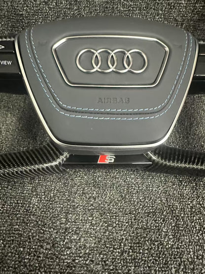 For Audi A4 A5 A6 A7 A8 Q5 Q7 R8 High Quality Carbon Fiber Aircraft Steering Wheel Assembly Accepts Personalized Customization