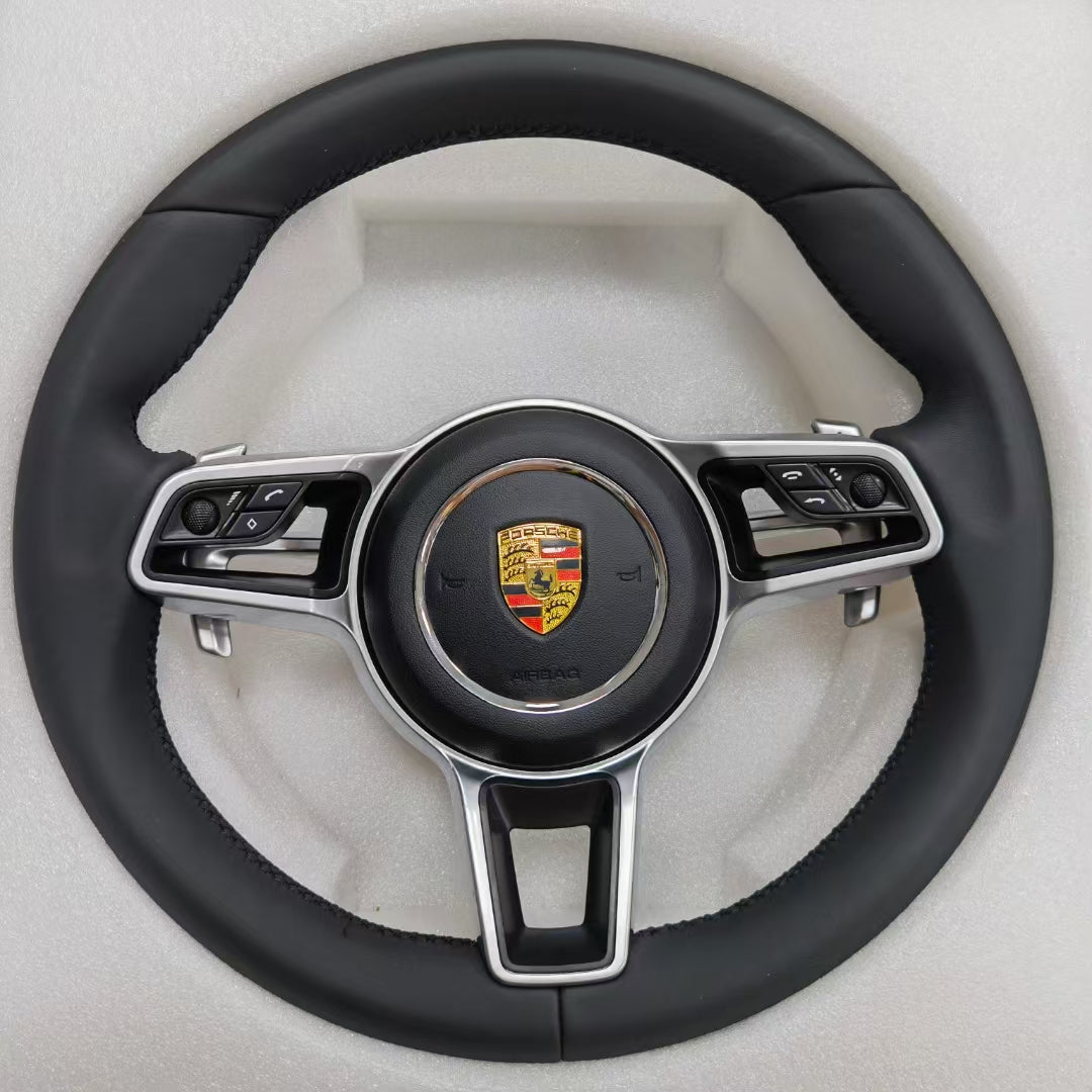 Leather Car Steering Wheel for Porsche Cayenne Boxster Panamera Cayman 911 991 970 997 718