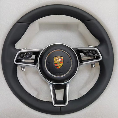 Leather Car Steering Wheel for Porsche Cayenne Boxster Panamera Cayman 911 991 970 997 718