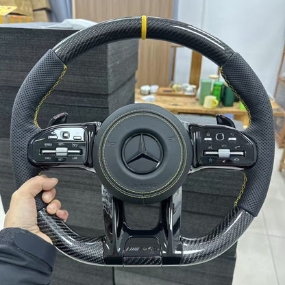 Factory Custom Alcantara Fiber Steering Wheel for Mercedes Benz C-series W204 W205 W167 W213 W222 W207 W212 Models GLE and CLA