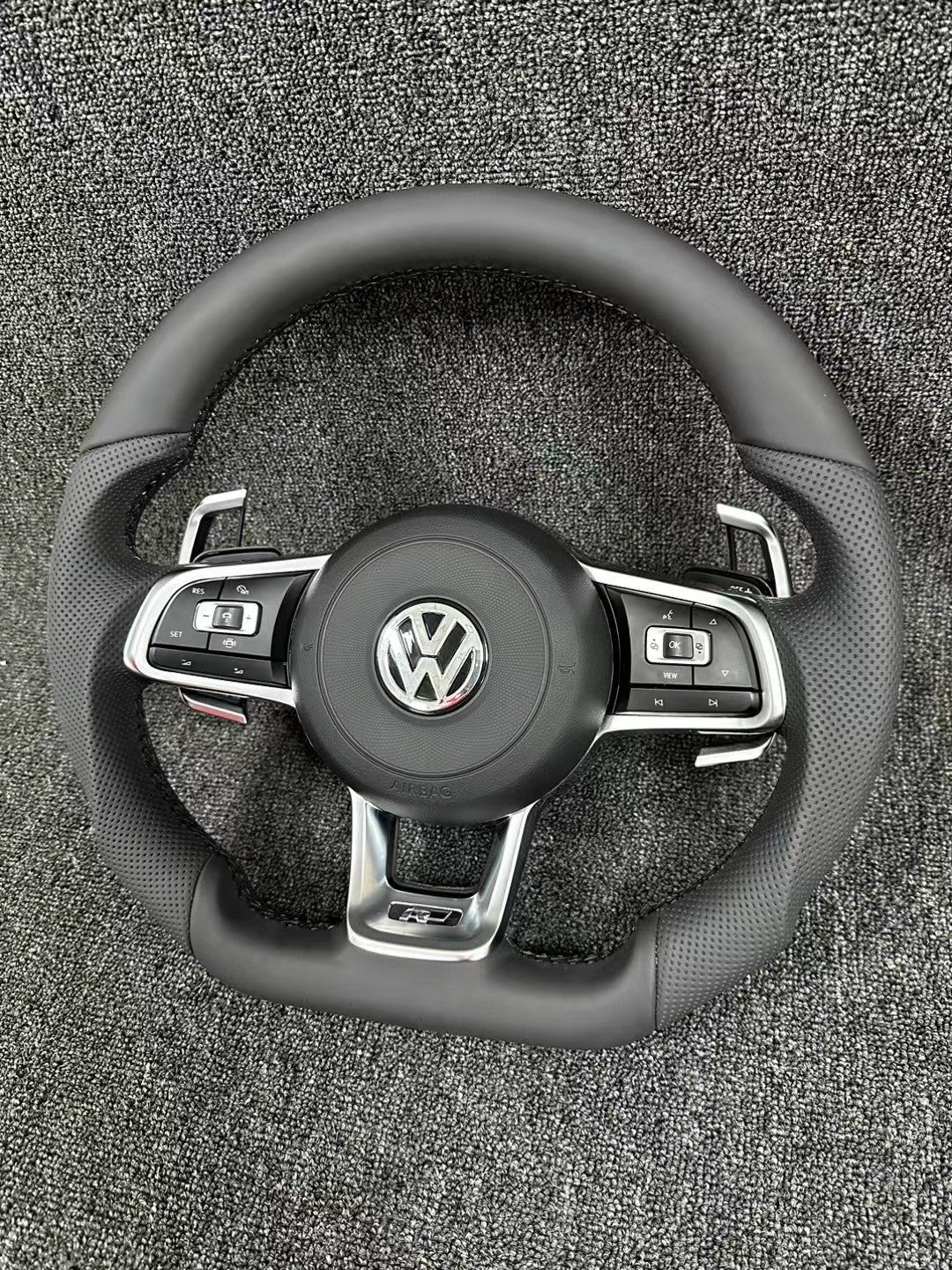 All-new Volkswagen R line features a flat bottomed sport multifunction steering wheel