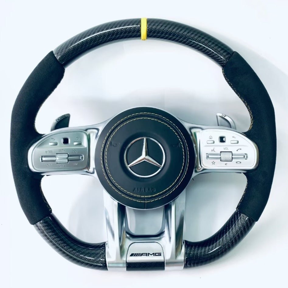 Factory Custom Alcantara Fiber Steering Wheel for Mercedes Benz C-series W204 W205 W167 W213 W222 W207 W212 Models GLE and CLA