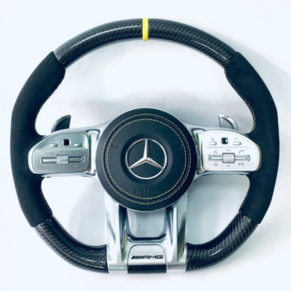 Factory Custom Alcantara Fiber Steering Wheel for Mercedes Benz C-series W204 W205 W167 W213 W222 W207 W212 Models GLE and CLA