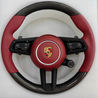 Porsche Cayenne 958 Panamera Steering Wheel Volante - Carbon Fiber/Nappa Leather Hand Grip Upgrade