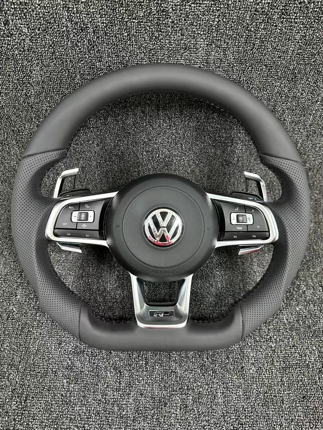 All-new Volkswagen R line features a flat bottomed sport multifunction steering wheel
