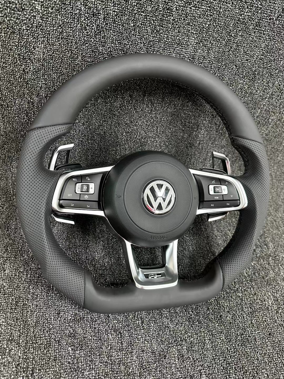All-new Volkswagen R line features a flat bottomed sport multifunction steering wheel