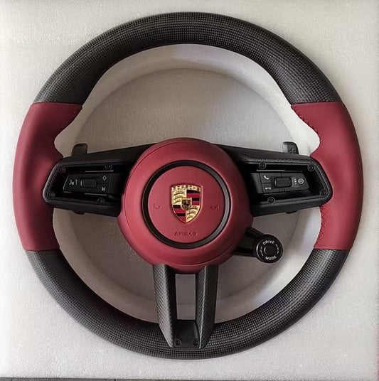 Porsche Cayenne 958 Panamera Steering Wheel Volante - Carbon Fiber/Nappa Leather Hand Grip Upgrade