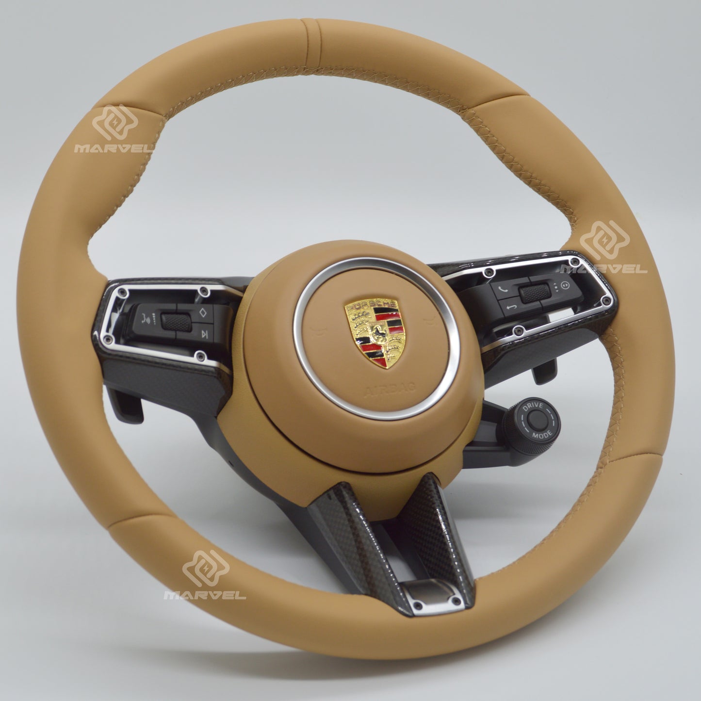 Steering Wheel for Porsche Cayenne/Panamera SUV Leather Custom Racing Design, Fanatec GT Sport & Classic 911 Retrofit
