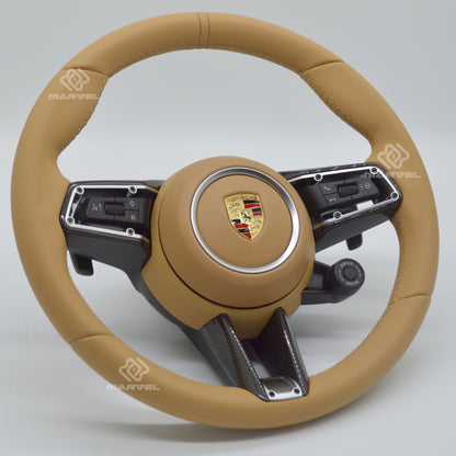 Steering Wheel for Porsche Cayenne/Panamera SUV Leather Custom Racing Design, Fanatec GT Sport & Classic 911 Retrofit