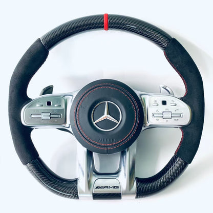 Suitable for Mercedes-Benz AMG Steering Wheel Old Model Upgraded to New Carbon Fiber Steering Wheel GLC GLB CLA GLS Modification