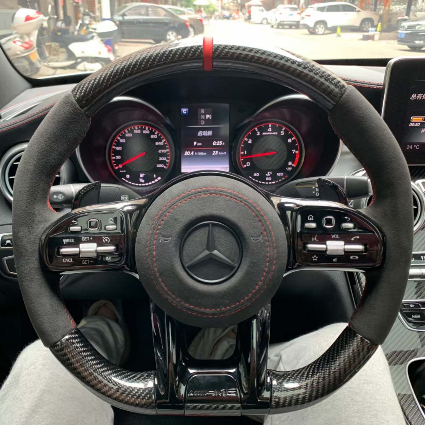 Factory Custom Alcantara Fiber Steering Wheel for Mercedes Benz C-series W204 W205 W167 W213 W222 W207 W212 Models GLE and CLA