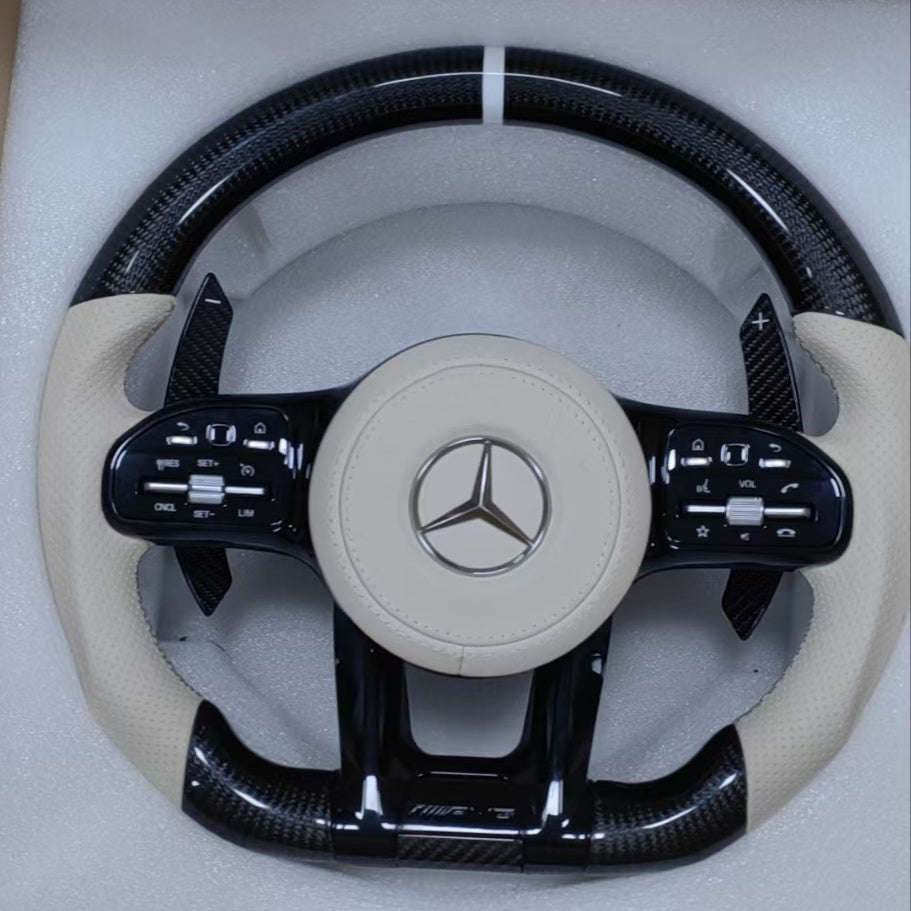 Carbon Fiber Steering Wheel for Benzs Slc-class Slc200 Slc260 Slc300 AMG GT With Perforated Leather Steering Wheel