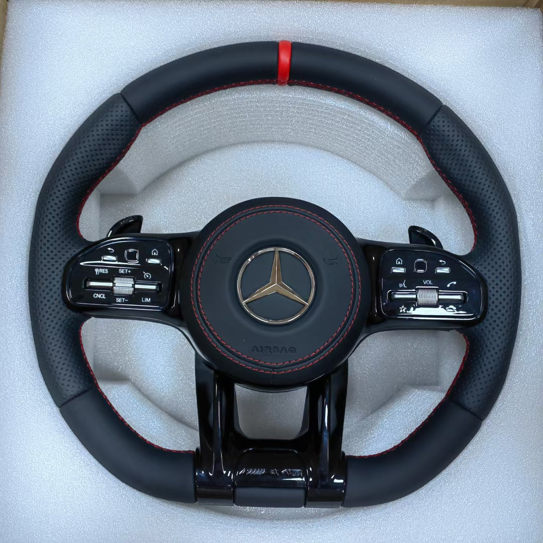 Customizable Leather Sports Steering Wheel Upgrade Fit for AMG GT W205 W212 W176 W211 Models Interior Accessory