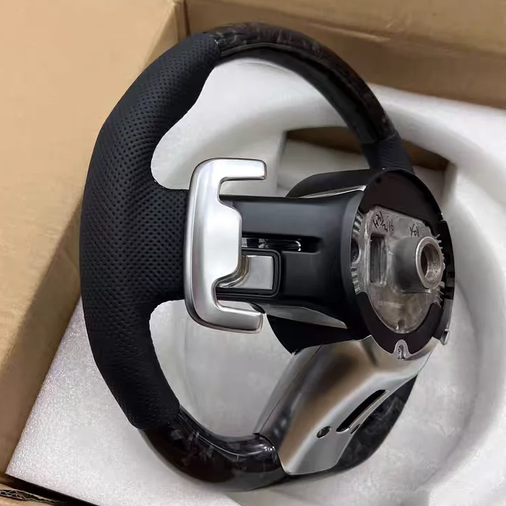 Custom forged carbon steering wheel suitable for Benz W203, W204, W205, W212, W213, CLS, and W218 interior upgrades.