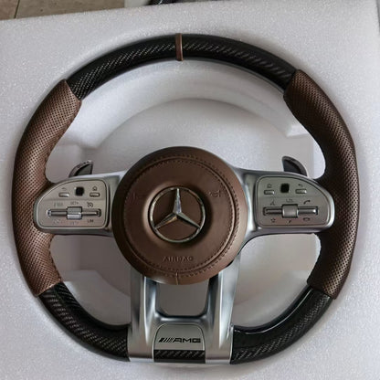 Suitable for Mercedes-Benz AMG Steering Wheel Old Model Upgraded to New Carbon Fiber Steering Wheel GLC GLB CLA GLS Modification