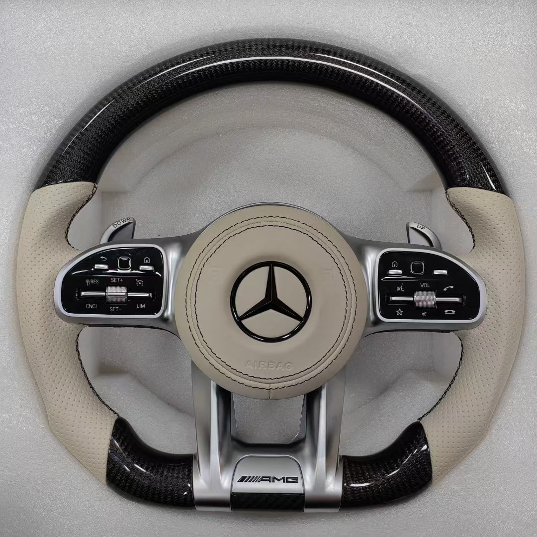 Carbon Fiber Sports Racing Steering Wheel for Mercedes-Benz C E S CLA GLA GLC GLE GLS W205 W213 W222 W177 AMG W205 W213
