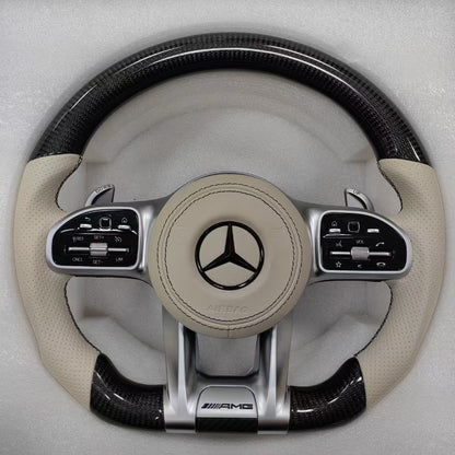 Carbon Fiber Sports Racing Steering Wheel for Mercedes-Benz C E S CLA GLA GLC GLE GLS W205 W213 W222 W177 AMG W205 W213
