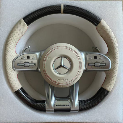 Carbon Fiber Sports Racing Steering Wheel for Mercedes-Benz C E S CLA GLA GLC GLE GLS W205 W213 W222 W177 AMG W205 W213