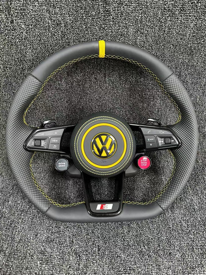 Non destructive installation of Volkswagen R8 steering wheel assembly PQ platform