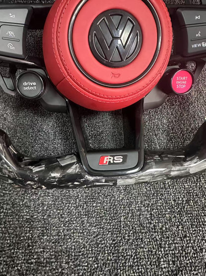 Volkswagen forged carbon fiber aircraft shaped steering wheel assembly