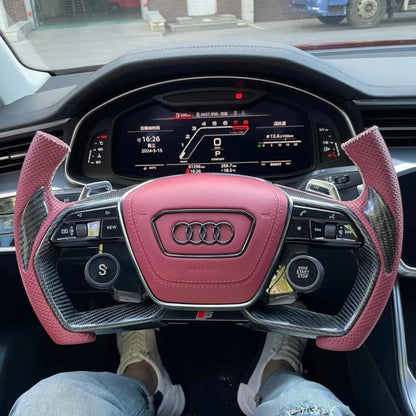 Audi steering wheel Customized carbon fiber, forged carbon, OLED, leather