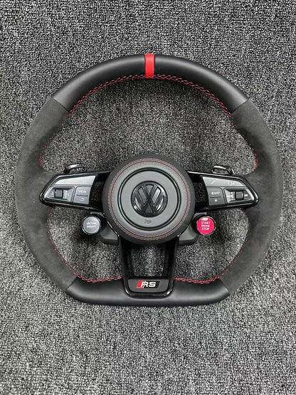 Non destructive installation of Volkswagen R8 steering wheel assembly PQ platform