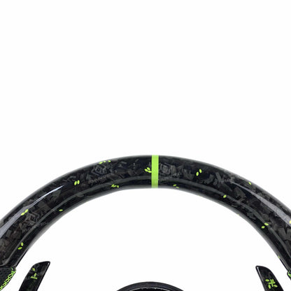 Custom BMW green forged carbon steering wheel